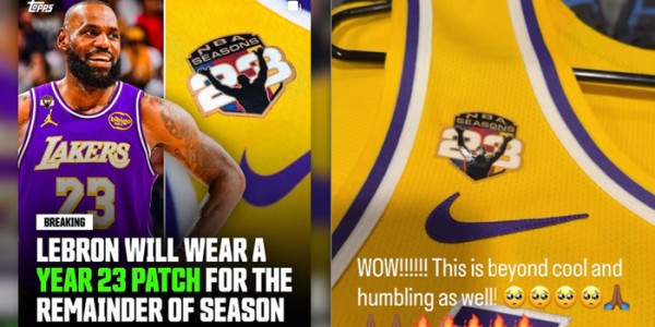 詹姆斯专属徽章细节曝光：纪念生涯第23个赛季 激动回应称无比荣幸|NBA|迈阿密热火队|洛杉矶湖人队|萨克拉门托国王队|克利夫兰骑士队_新浪体育_新浪新闻